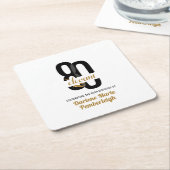 80 & Elegant Zwart Goud 80ste Verjaardagsfeest Kartonnen Onderzetters (Schuin)