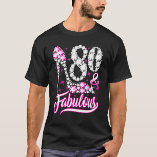 80 en 80ste verjaardag van de Fabulous Funny Pink  T-shirt