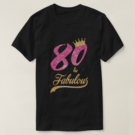 80 en Fabulous 1939 80th Birthday Gift T-shirt (Design voorkant)
