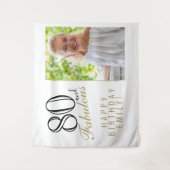 80 en Fabulous 80ste verjaardag Foto-achtergrond Wandkleed (Voorkant)