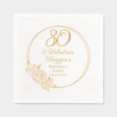 80 en Fabulous 80ste verjaardagsfeestje gestempeld Folie Servetten (Voorkant)