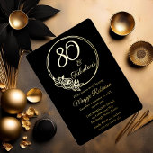 80 en Fabulous 80ste verjaardagsfeestje gestempeld Folie Uitnodiging