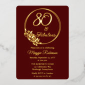 80 en Fabulous 80ste verjaardagsfeestje gestempeld Folie Uitnodiging (Voorkant)