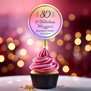 80 en Fabulous 80ste verjaardagsfeestje  Ronde Sticker
