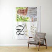 80 en Fabulous 80th Birthday Foto achtergrond Wandkleed (In situ)