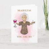 80 en Fabulous Afro-Amerikaanse 80ste verjaardag Kaart (Voorkant)