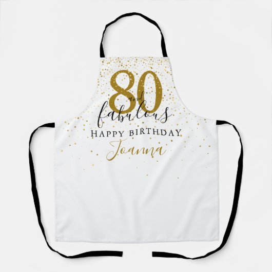 80 en Fabulous Birthday Elegant Gold en Black Schort (Voorkant)