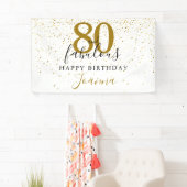 80 en Fabulous Birthday Elegant Gold en Black Spandoek (Insitu)
