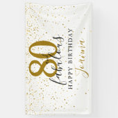 80 en Fabulous Birthday Elegant Gold en Black Spandoek (Verticaal)