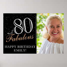80 en Fabulous Black 80th Birthday Party Foto Poster