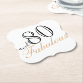80 en Fabulous Elegant 80e Verjaardag Kartonnen Onderzetters (Gekanteld)