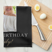 80 en Fabulous Elegant 80th Birthday Foto Theedoek (Quarter Fold)