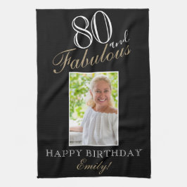 80 en Fabulous Elegant 80th Birthday Foto Theedoek