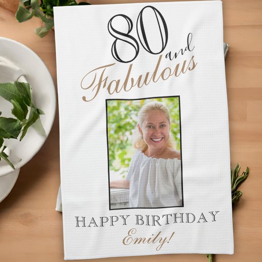 80 en Fabulous Elegant 80th Birthday Foto Theedoek