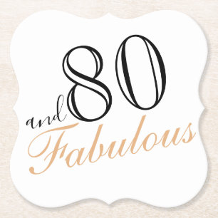 80 en Fabulous Elegant 80th Birthday Kartonnen Onderzetters