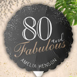 80 en Fabulous Elegant Black 80th Birthday Ballon<br><div class="desc">80 en Fabulous Modern en Elegant Black 80th Birthday Sticker. Het ontwerp heeft een moderne typografie 80 en Fabulous op een zwarte achtergrond met witte sprankeltjes.</div>
