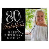 80 en Fabulous Elegant Black 80th Birthday Foto Groot Cadeauzakje