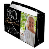 80 en Fabulous Elegant Black 80th Birthday Foto Groot Cadeauzakje