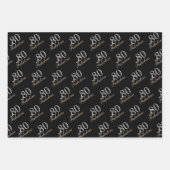 80 en Fabulous Elegant Black 80th Birthday Inpakpapier Vel (Voorkant 2)