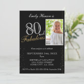 80 en Fabulous Elegant Black Foto van zaterdag Kaart (Staand voorkant)