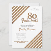80 en Fabulous Elegant Gold Glitter 80th Birthday Kaart (Voorkant)