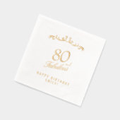 80 en Fabulous Elegant Ornament 80th Birthday Folie Servetten (Links)