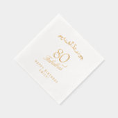 80 en Fabulous Elegant Ornament 80th Birthday Folie Servetten (Rechts)