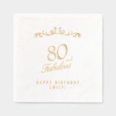 80 en Fabulous Elegant Ornament 80th Birthday Folie Servetten (Voorkant)