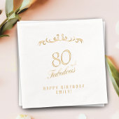 80 en Fabulous Elegant Ornament 80th Birthday Folie Servetten