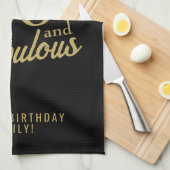 80 en Fabulous Elegant Ornament 80th Birthday Theedoek (Quarter Fold)