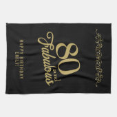 80 en Fabulous Elegant Ornament 80th Birthday Theedoek (Horizontaal)