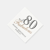 80 en Fabulous Elegant Script 80th Verjaardag Servet (Hoek)