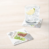 80 en Fabulous Elegant Script Photo 80th Birthday Kartonnen Onderzetters (Insitu)