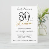 80 en Fabulous Elegant Script Verjaardag Kaart (Staand voorkant)