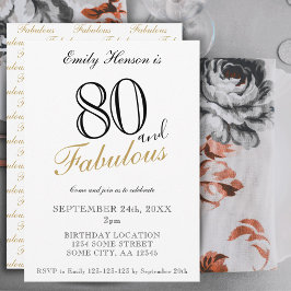 80 en Fabulous Elegant Script Verjaardag Kaart