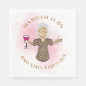 80 en Fabulous Etnische Glam Grappige 80e Verjaard Servet (Voorkant)