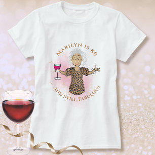 80 en Fabulous Etnische Vrouwelijke Cartoon Verjaa T-shirt