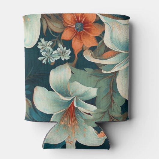 80 en Fabulous Flower Pattern Verjaardagsfoto Blikjeskoeler (Achterkant)