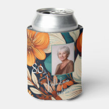 80 en Fabulous Flower Pattern Verjaardagsfoto