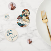 80 en Fabulous Flower Pattern Verjaardagsfoto Confetti (Groep)