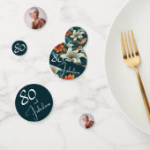 80 en Fabulous Flower Pattern Verjaardagsfoto Confetti (Groep)