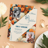 80 en Fabulous Flower Pattern Verjaardagsfoto Kaart