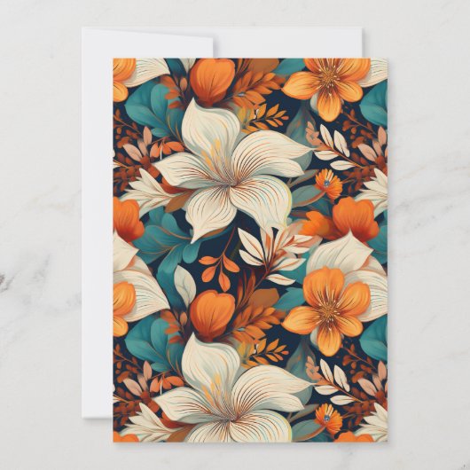 80 en Fabulous Flower Pattern Verjaardagsfoto Kaart (Achterkant)