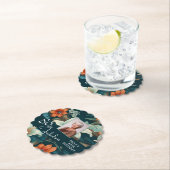 80 en Fabulous Flower Pattern Verjaardagsfoto Kartonnen Onderzetters (Insitu)