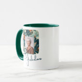 80 en Fabulous Flower Pattern Verjaardagsfoto Mok (Voorkant links)