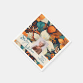 80 en Fabulous Flower Pattern Verjaardagsfoto Servet (Hoek)