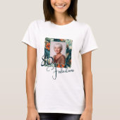 80 en Fabulous Flower Pattern Verjaardagsfoto T-shirt (Voorkant)