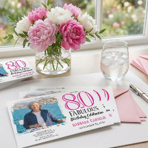 80 en Fabulous Foto Roze Zwart 80ste Verjaardag