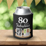 80 en Fabulous Gold Glitter 2 Foto 80th Birthday Blikjeskoeler<br><div class="desc">80 en Fabulous Gold Glitter 2 Foto 80e Verjaardag Koelbox. Persoonlijke koelbox met 2 foto's. Voeg uw foto's toe - u kunt een oude en nieuwe foto gebruiken.</div>