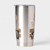 80 en Fabulous Gold Glitter 2 Foto 80th Birthday Geïsoleerde Drinkbeker (Rechts)